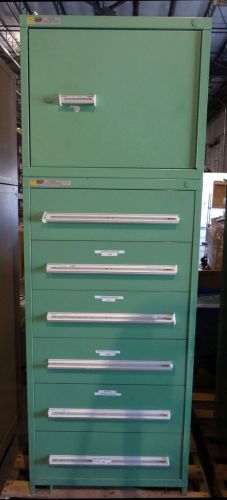 Stanley Vidmar 6 Drawer Green Steel Cabinet With Storage Cube