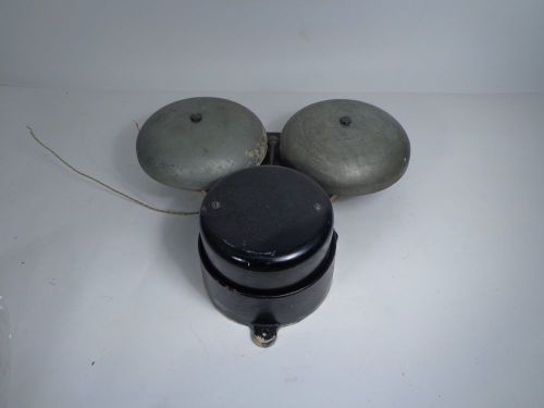 Vintage 24 volt warehouse alarm bell  dual 6&#034; bells for sale