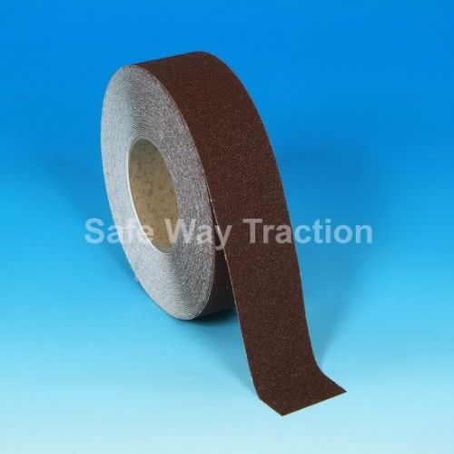 2&#034; x 60&#039; Roll Dark Brown Abrasive Non Skid Anti Slip Safety Tape Grit Grip Step