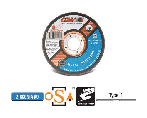 Cgw camel - cut-off wheels 4-1/2&#034; x .045&#034; x 7/8&#034;  za36-t - qty 25 - 35514 for sale