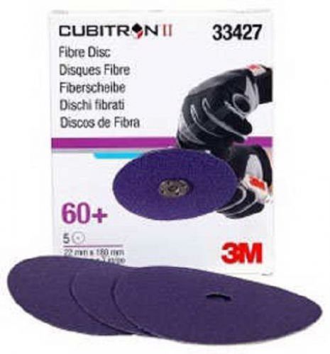 3m 33427 7&#034; X 7/8&#034; Cubitron Ii 60g Abrasive Fibre Disc Box Of 5 discs