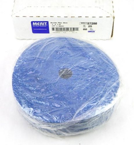 MERIT 666233 57298 7&#034; x 7/8&#034; 60 Grit Zirconia Resin Fiber Discs 25 Pack 1Y