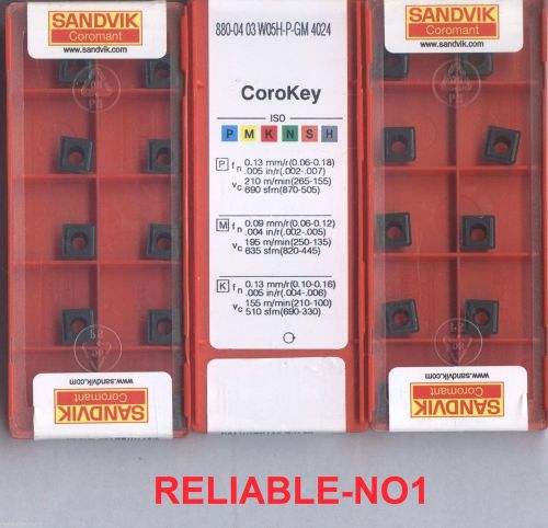 * 30pcs * SANDVIK  880-0403W05H-P-GM    4024     30pcs - DRILL  INSERTS  --