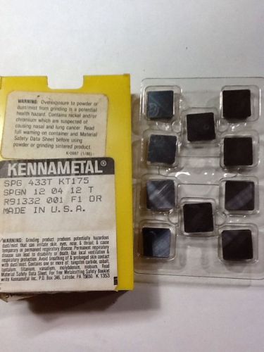Kennametal spg433t kt175 ceramic milling inserts - box of 10 nos for sale