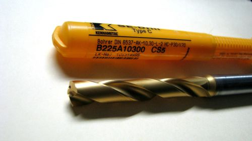 Kennametal B225A10300 CS5 Type C Coolant Fed Carbide Drill