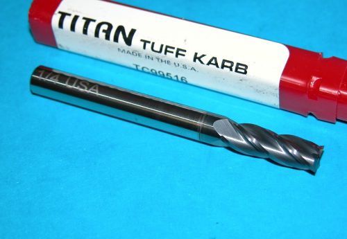 TITAN 1/4&#034; Carbide End Mill 4F SQ ALTIN 1/4&#034; x 1/4&#034; x 3/4&#034; x 2-1/2&#034; (USA)