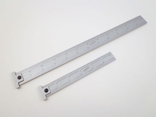 Pair Igaging 12&#034; &amp; 6&#034; machinist 4R hook ruler/rule 1/8, 1/16, 1/32, 1/64 grads