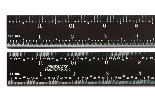 Blem Costetic Second PEC 24&#034; Rigid Black 5R Machinist ruler 1/64,1/32,1/10,1/100