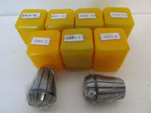 ER25 Spring Collets 7 pcs., 2, 7, 8, 10, 12, 13 and 15mm