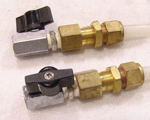 (2) swagelok 1/2&#034; o.d. tube fittings with (2) 1/4&#034; ss ball valves used for sale