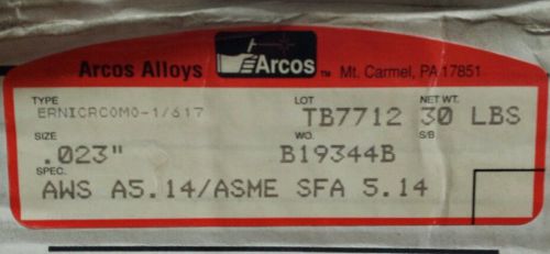 Arcos ERNiCrCoMo-1/617 .023&#034; x 30lbs Spool of Welding Wire