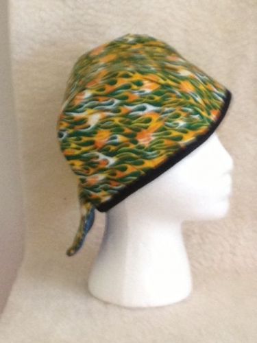 Welding cap--,green/yellow   flames for sale