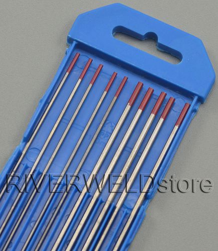 2% thoriated red wt20 tig tungsten electrode assorted size 3/32&#034;(5) and 1/8&#034;(5) for sale