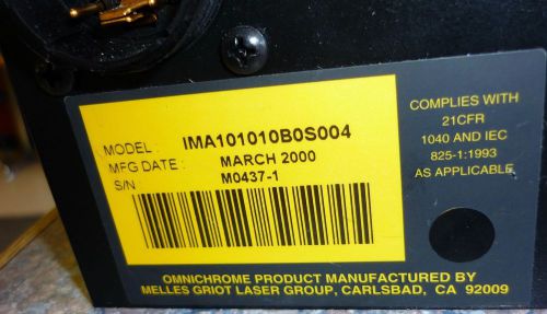 MELLES GRIOT LASER HEAD MODEL IMA101010B0S004