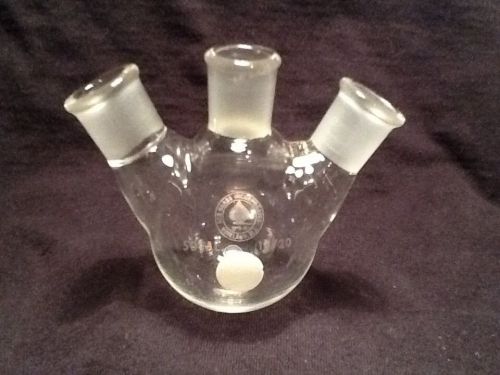Ace glass 50ml angled 3-neck round bottom flask 14/20 joints for sale