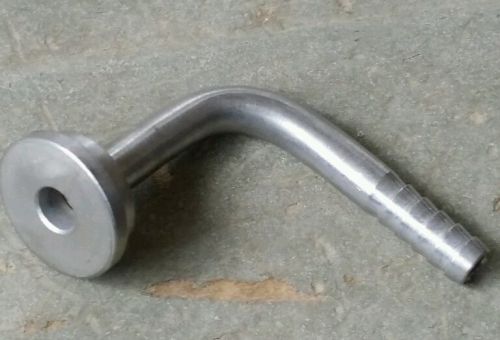 90 degree  tail piece 1/4 in barbed to 1/2 nut stainless steel keg homebrew for sale