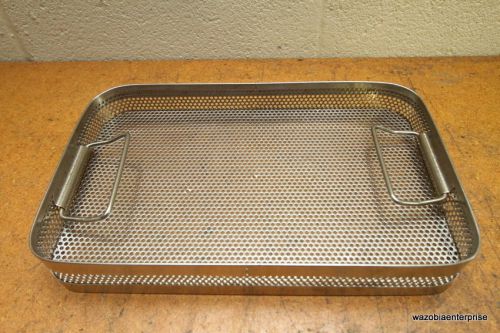 MEDICAL DENTAL INSTRUMENT STERILIZATION BASKET  SURGICAL CONTAINER 13&#034;X8&#034;X1.5&#034;