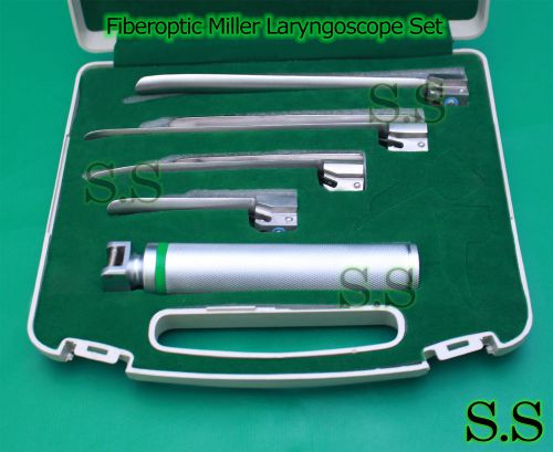 Fiberoptic Miller Laryngoscope Set EMT Anesthesia