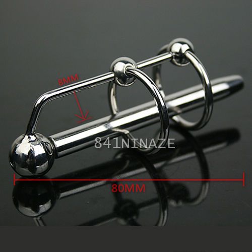 Stainless Steel Through-hole Male Urethral Sounds Urethra Dilator Plug FREE SHIP