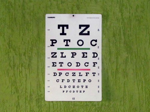 SNELLEN Ophthometric Chart with Red Green Lines 20 Ft, HLS EHS