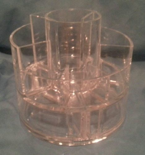 ACRYLIC MAKE UP ORGANIZER CADDY DESK PEN PAPER CLIP ORGANIZER...NEW IN BOX!