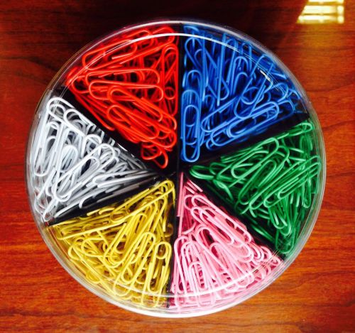 Paper clips – 1000 count - standard size vinyl coated colored clips for sale