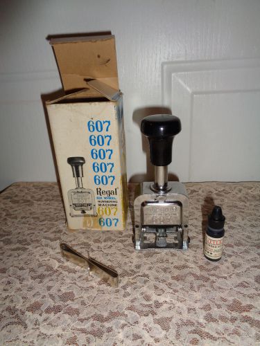 VINTAGE BOSTITCH REGAL SIX WHEEL NUMBERING MACHINE STAMPER-607