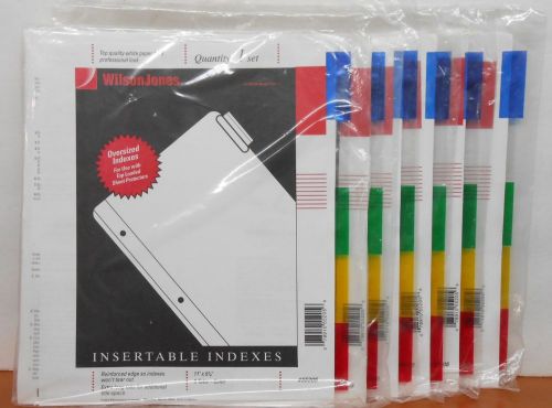 Six New Sets Wilson Jones Oversized Insertable 5- Tab Indexes - 5 X 9.25&#034; 11&#034;