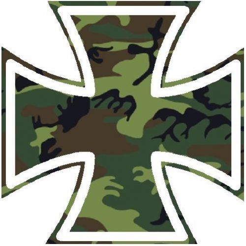 30 Custom Green Camo Iron Cross Personalized Address Labels