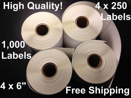 4 Rolls (1,000 Labels) 4x6 Direct Thermal Labels 250/Roll Zebra 2844 Eltron