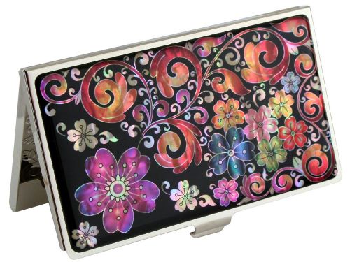 MOP Business credit card holder ID name card case ume flower design#23