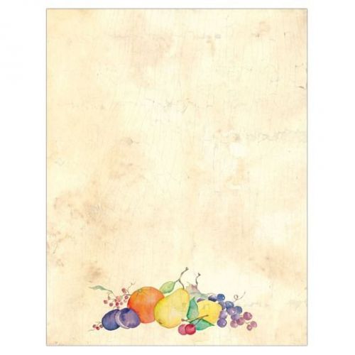 Crackled Fruit Border Thanksgiving, Fall &amp; Autumn Stationery Printer Paper