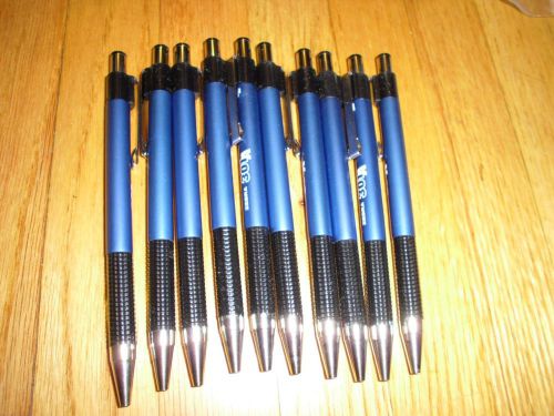 New  10PK Zebra Retractable Ballpoint, 0.7 mm, Black Ink, Metallic Blue Zeb27520