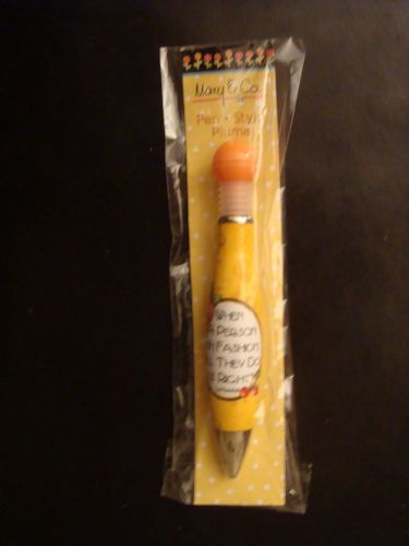 NIP Mary &amp; Co Bubble Pen ~ Yellow ~ Orange Top ~ Person in Fashion Quote