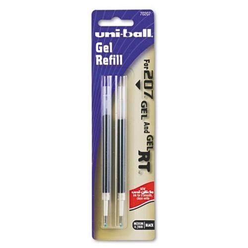 Uni-ball Signo 207 Gel Pen Refill - 0.70 Mm - Medium Point - Black - 2 (70207pp)