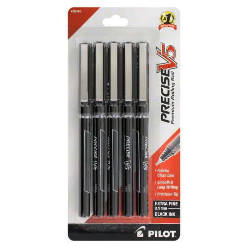 50 PILOT V5 BLACK ROLLERBALL .5MM PENS sale!