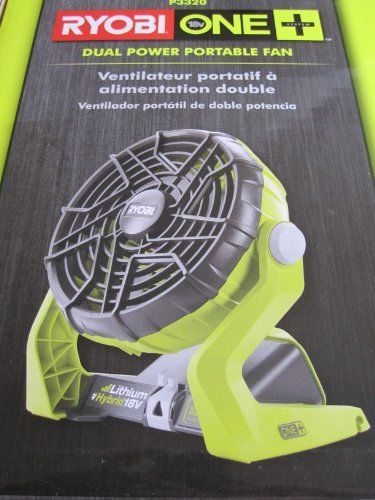 Ryobi 18-volt/120-volt one plus hybrid fan [bare tool only] for sale