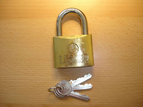 Brand New Hardened Brass Leader Padlock New Still in Box