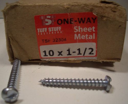 TUFF STUFF FASTENERS ONE WAY SHEET METAL SCREWS ZINC PLATED 68 pcs OPEN BOX