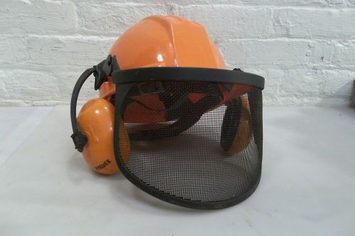 LUMBERMAN&#039;S SAFETY HELMET HARD HAT HEAD &amp; EAR PROTECTION HARD BOILED VISOR GEAR