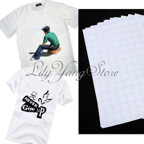 10Pcs A4 Iron On Inkjet Printer For Fabric Cloth T-Shirt Heat Transfer Paper