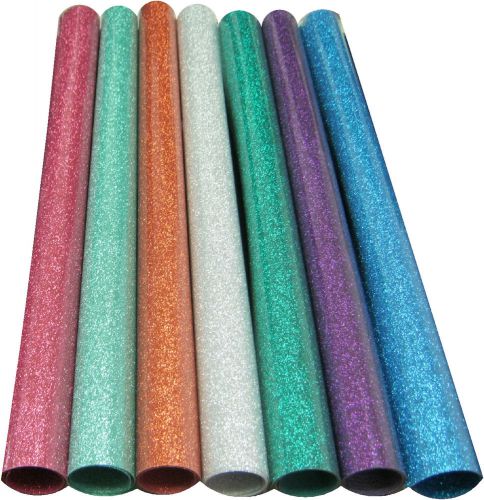 Glitter siser heat transfer vinyl kit 20&#034; x 12&#034;  7  colors for fabrics for sale