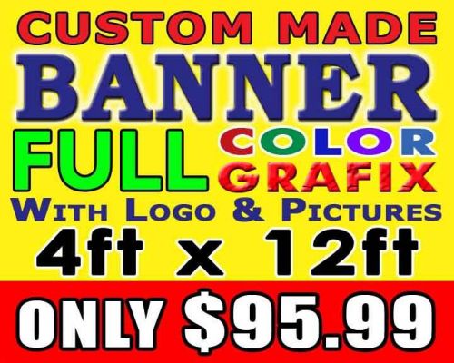 4ft x 12ft full color custom made banner for sale