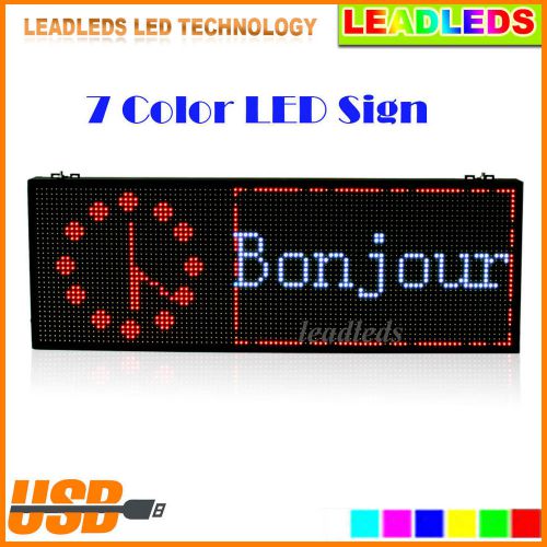 30&#034;x11&#034; rgb led window sign animated display usb program scrolling message board for sale