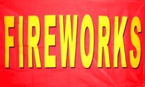 Fireworks Flag 3&#039; X 5&#039; Fire Works Banner Outdoor Indoor R/Y (2 PACK) Pair