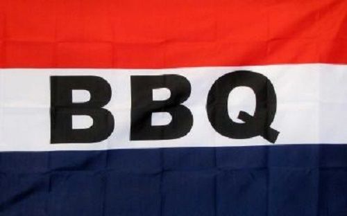 BBQ 3x5&#039; BUSINESS FLAG RED WHITE BLUE BANNER