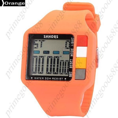 Digital stopwatch date alarm silica gel free shipping men&#039;s wristwatch orange for sale