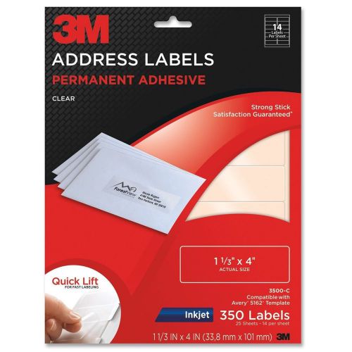 3m permanent adhesive clear inkjet mailing labels - 350 per pack mmm 3500c for sale