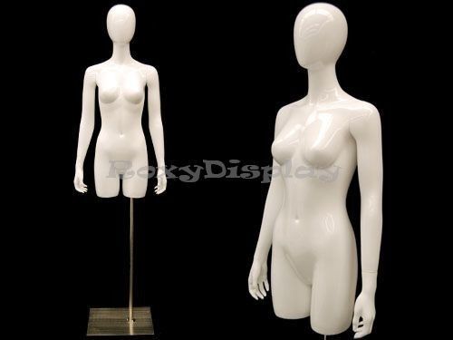 Fiberglass Mannequin Manikin Dress Form Display Torso Half Body Egg Head #TFWEGS