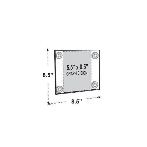 New azar 106626 5.5-inch w by 8.5-inch h acrylic sign holder with suction cups for sale